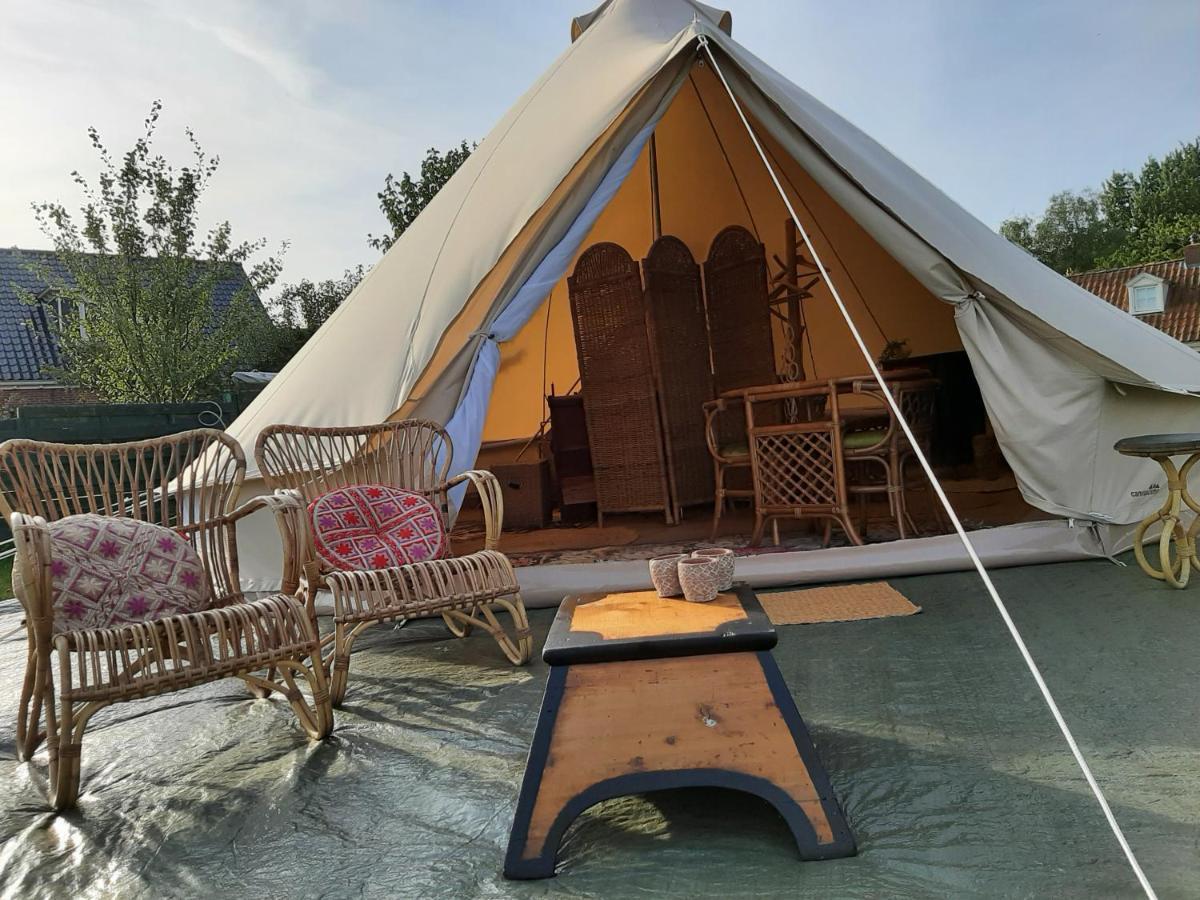 Glamping De Vrije Wind, Tentverhuur Houwerzijl Dış mekan fotoğraf